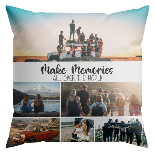 Personalisiertes Fotokissen mit Reise-Collage