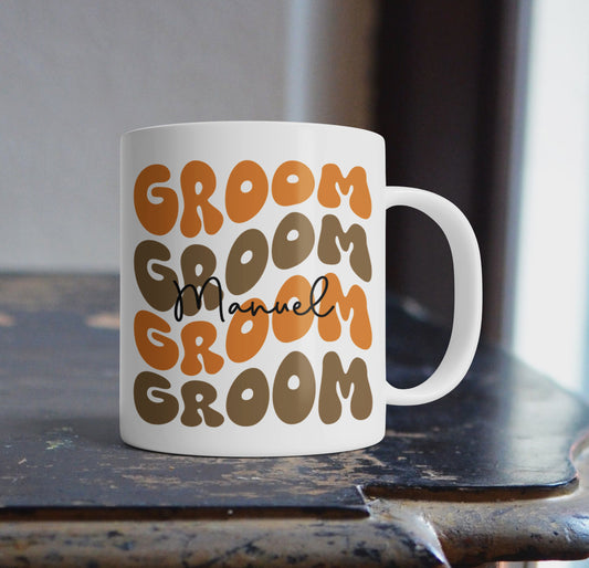 Tasse Personalisierbar Motiv Groom 70s