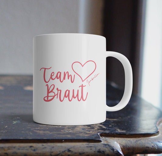 Tasse Personalisierbar Motiv Team Braut Herz