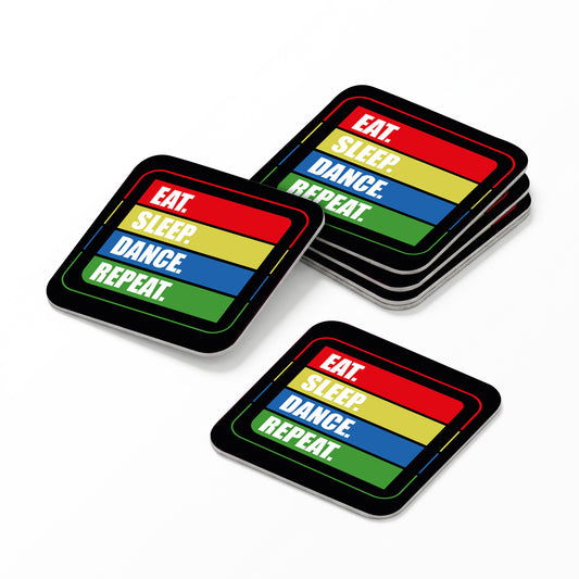 Bierdeckel - Dance Repeat - Eckig 9,3 cm