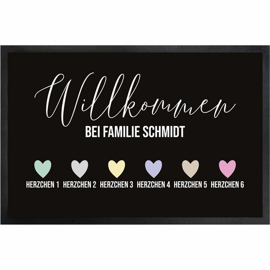 Herzchen - Fussmatte mit Trittrand