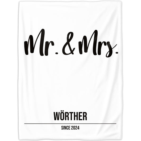 Mr und Mrs - Namensdecke für Paare