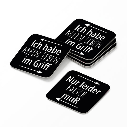 Bierdeckel - falsch muR - Eckig 9,3 cm