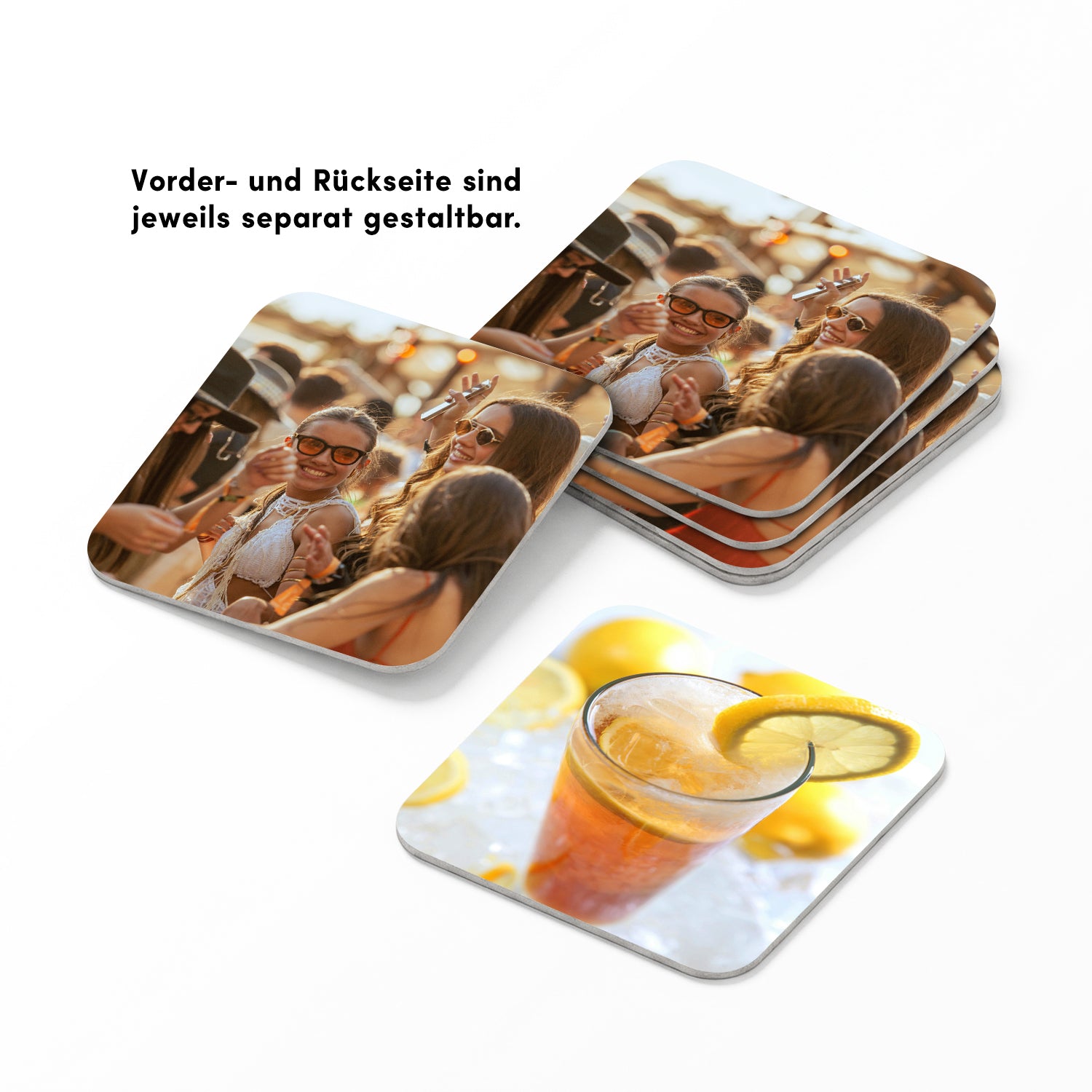 Bierdeckel selbst gestalten - Eckig 9,3 cm