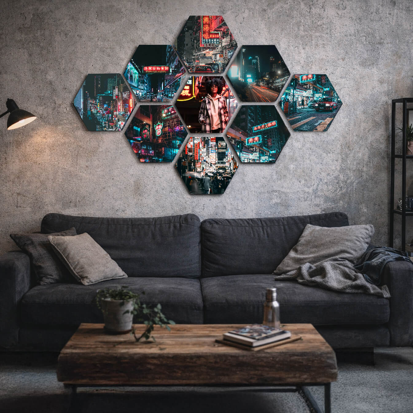 12er Set - Hexagon 18 x 16 cm