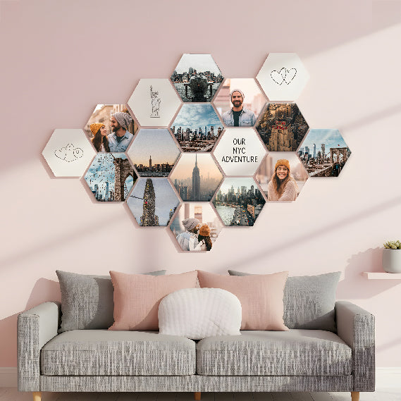 12er Set - Hexagon 18 x 16 cm